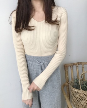 Slim retro sweater knitted bottoming shirt for women