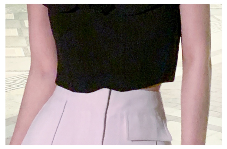 Black pinched waist spicegirl flat shoulder tops for women