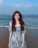 Long seaside beach dress travel horizontal collar dress