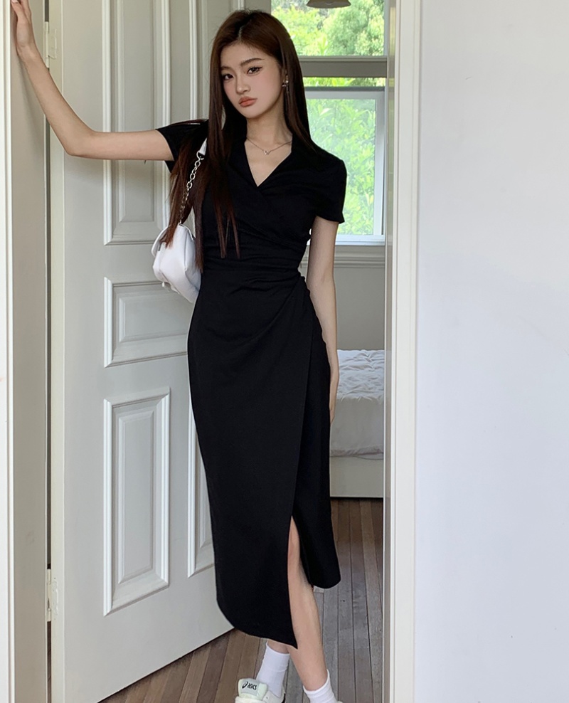 Summer temperament dress asymmetry long dress