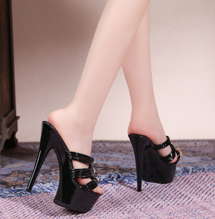 High-heeled summer platform European style slippers