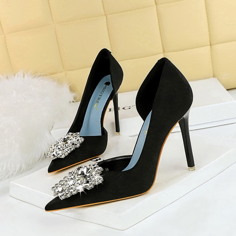 Rhinestone banquet shoes hollow high-heeled shoes for women