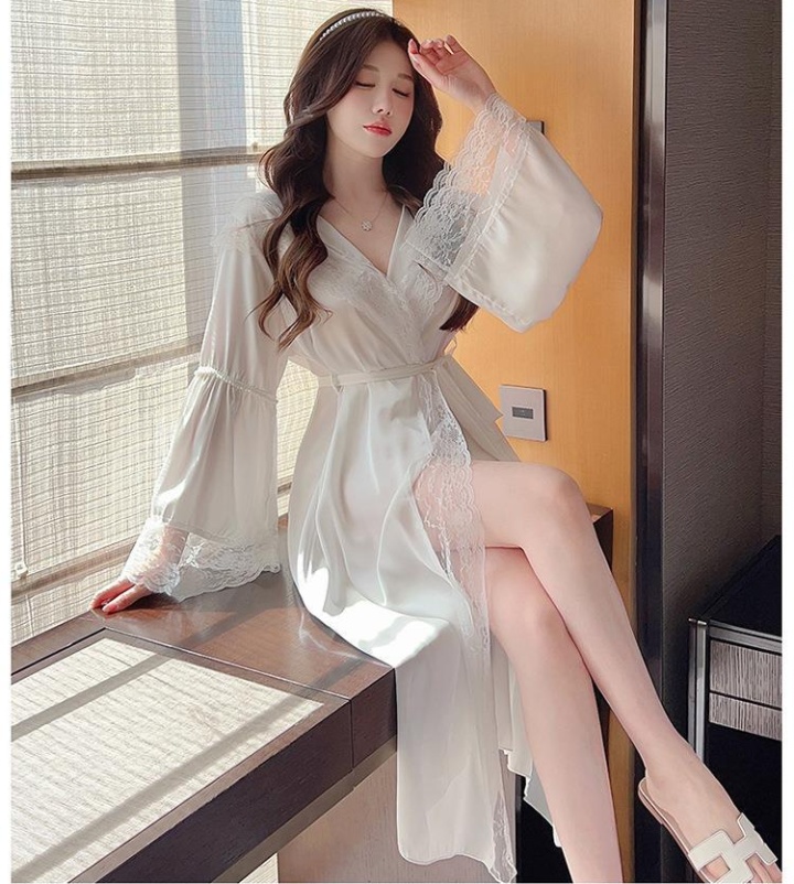 Lace summer sexy nightgown Korean style long pajamas