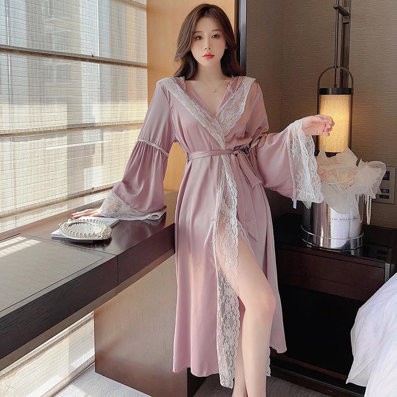 Lace summer sexy nightgown Korean style long pajamas