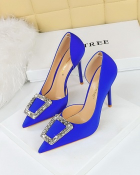 Pointed shoes rhinestone buckle high-heeled shoes