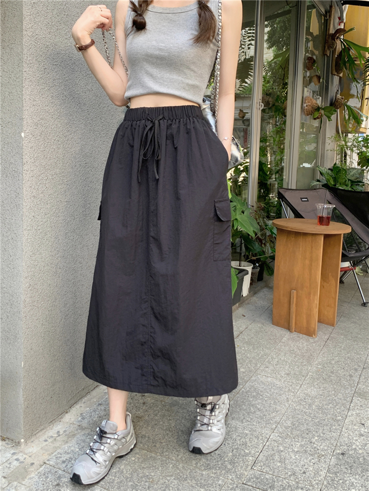 Slim high waist skirt retro simple short skirt