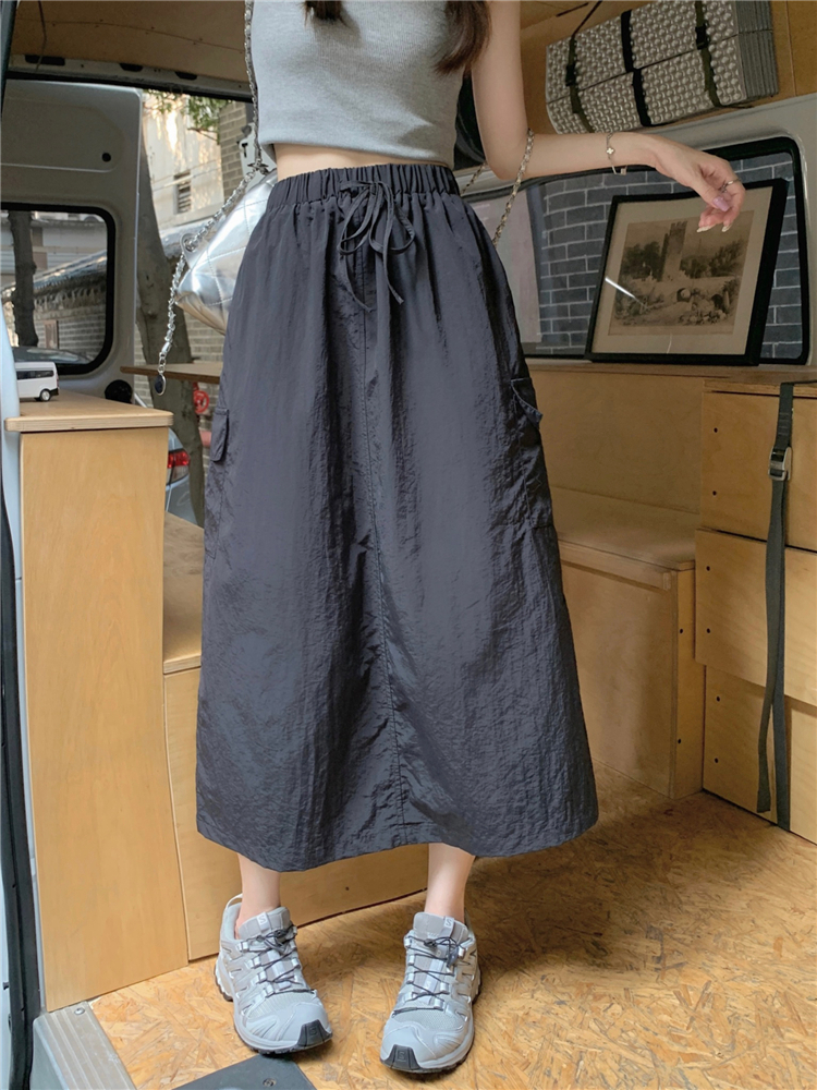Slim high waist skirt retro simple short skirt