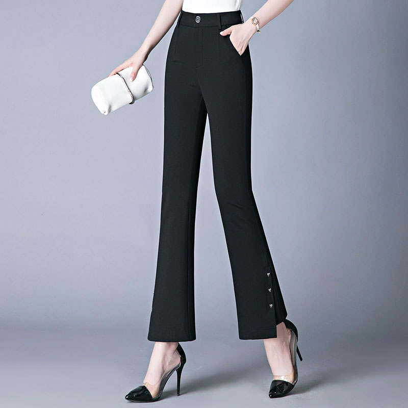 Summer black pants large yard slim casual pants for women
