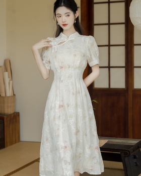 Chinese style dress floral cheongsam