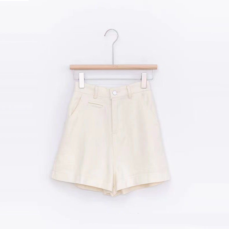 Loose washed Casual pure pants simple cotton wide leg shorts