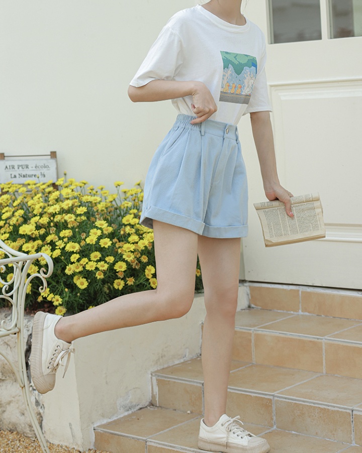 Summer colors pure cotton all-match shorts for women