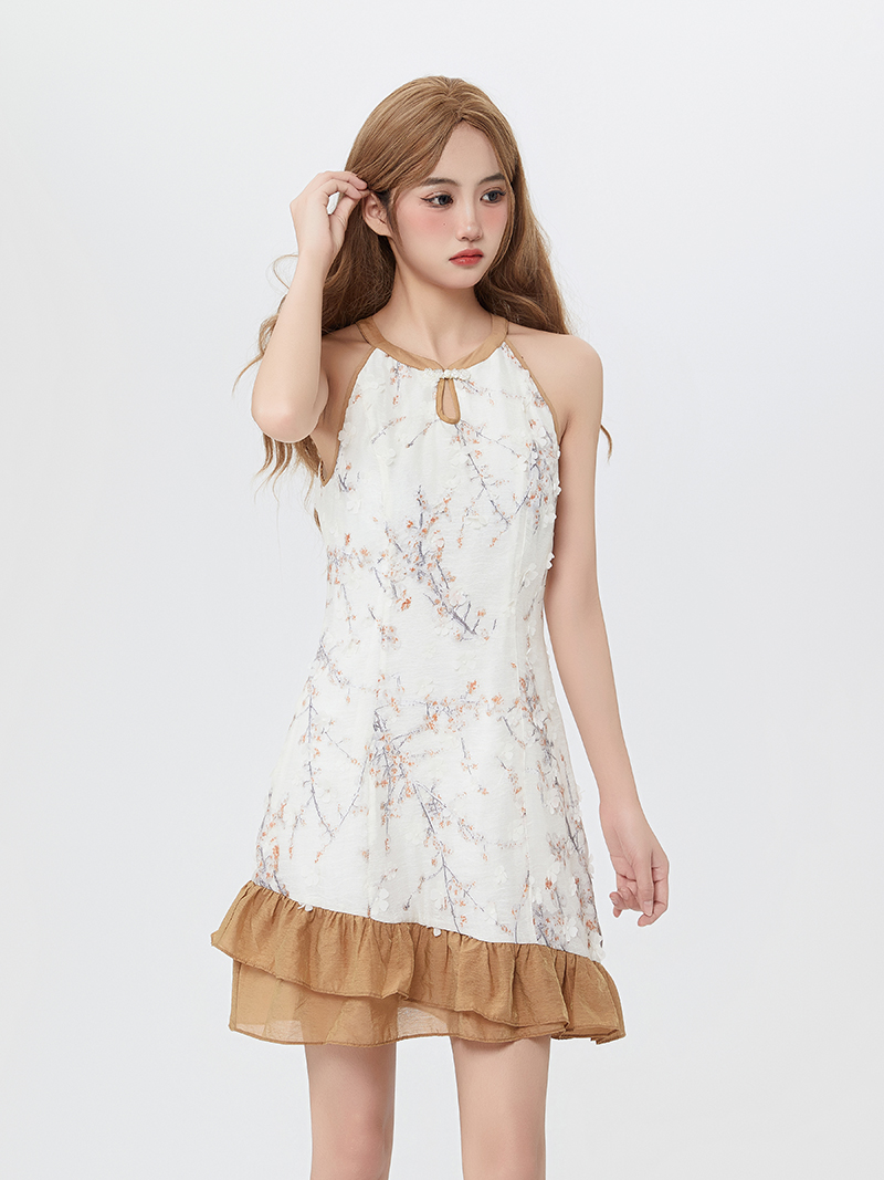 Retro Chinese style sleeveless summer dress