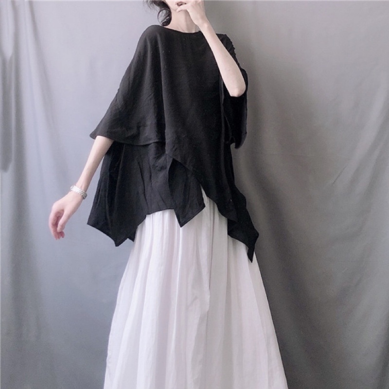 Silk linen Casual smock short shirts for women