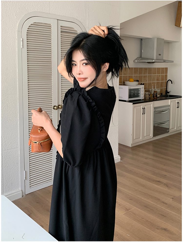Slim all-match large yard Korean style dress for women