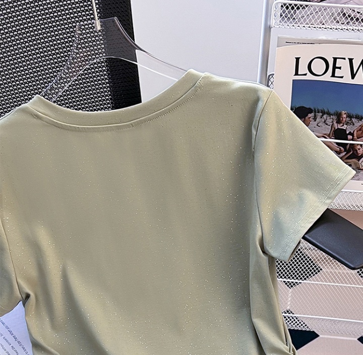 Fold slim elasticity summer all-match tops for women