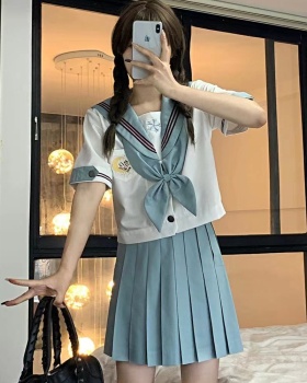 College style skirt pleated cosplay 2pcs set