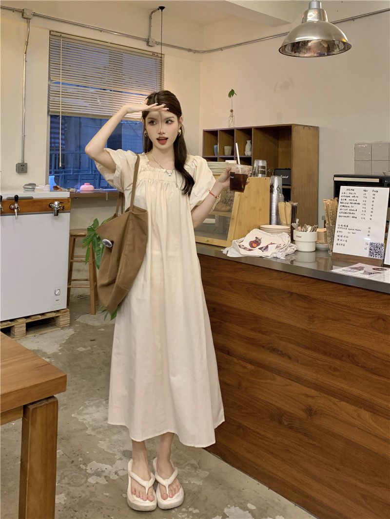 Pure slim Korean style simple dress for women