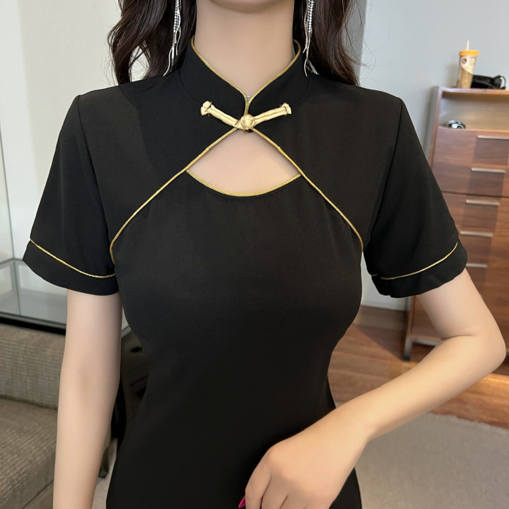 Short sleeve sexy dress package hip cheongsam