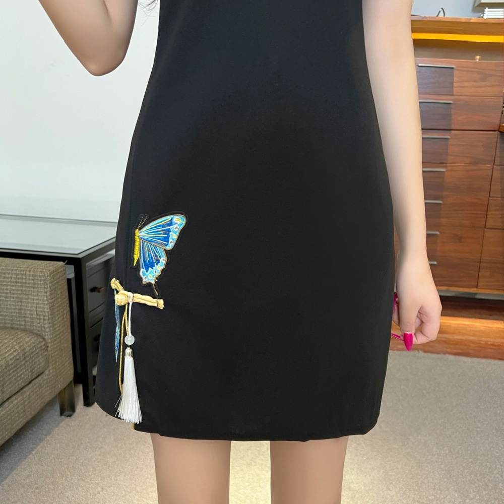 Short sleeve sexy dress package hip cheongsam