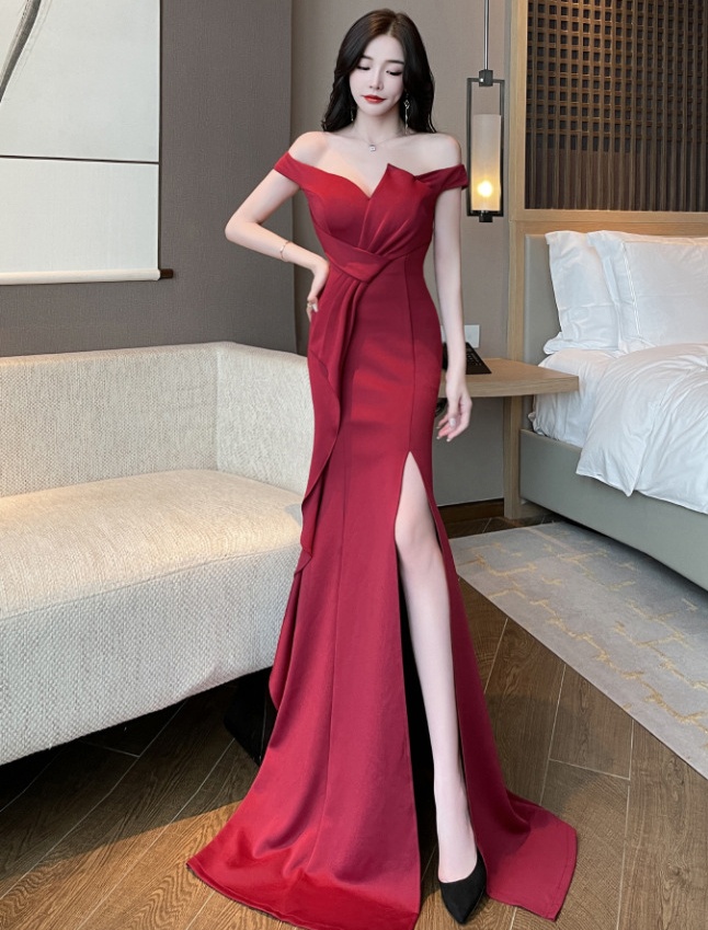 Package hip evening dress mopping formal dress for women