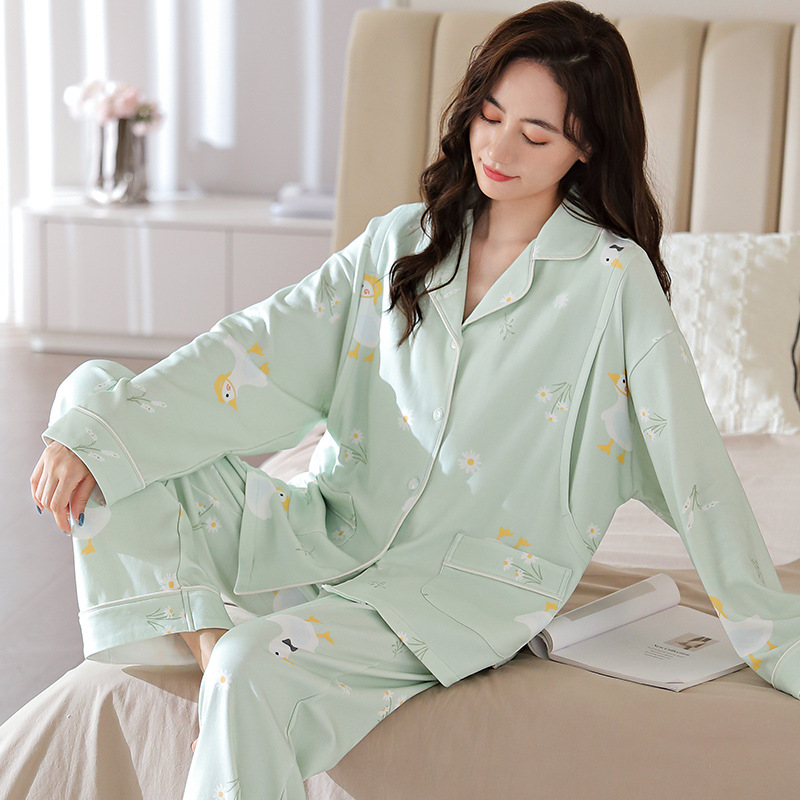 Homewear nursing clothing cartoon pajamas a set for women