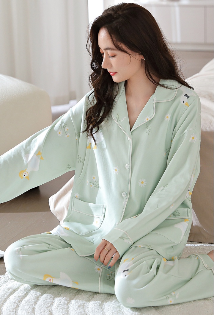 Homewear nursing clothing cartoon pajamas a set for women