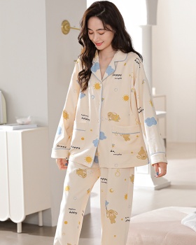Homewear lapel spring and summer pajamas a set