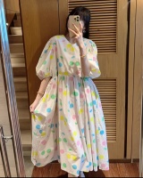 Korean style elegant cherry colors Western style dress