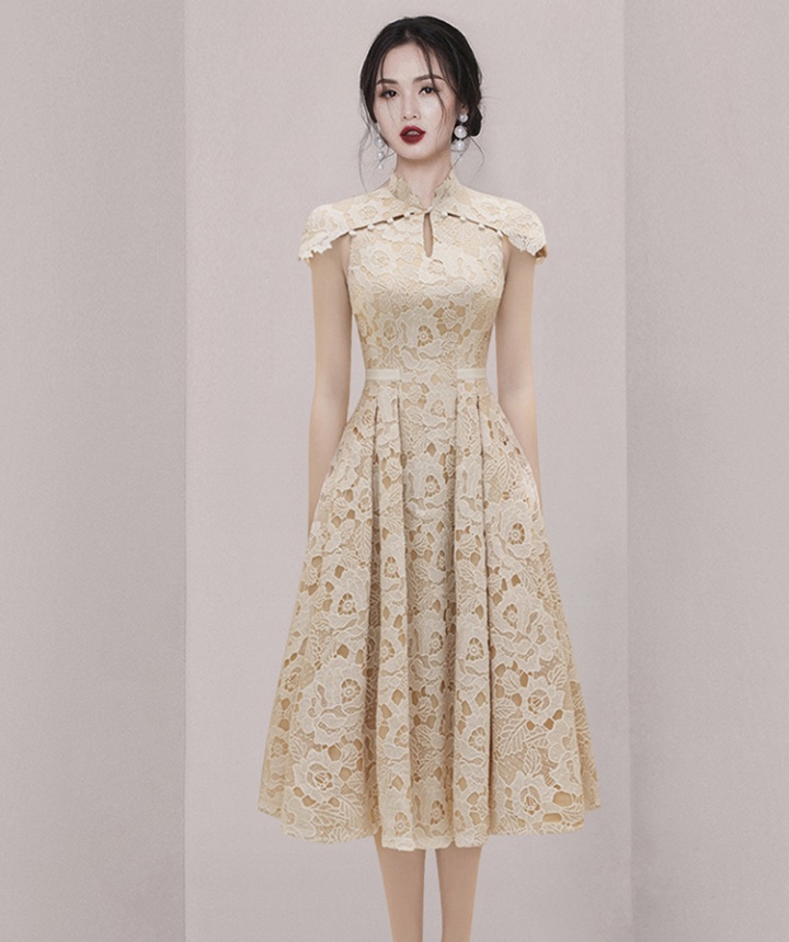 Fashion colors lace big skirt temperament dress