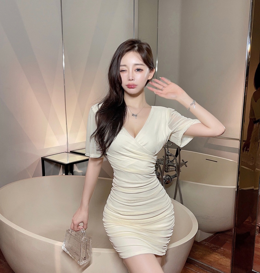 Package hip slim fashion Korean style temperament dress