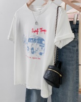 Short sleeve loose T-shirt pure cotton large yard tops