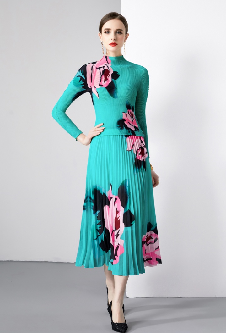 Color Pleats Please quality flower dress