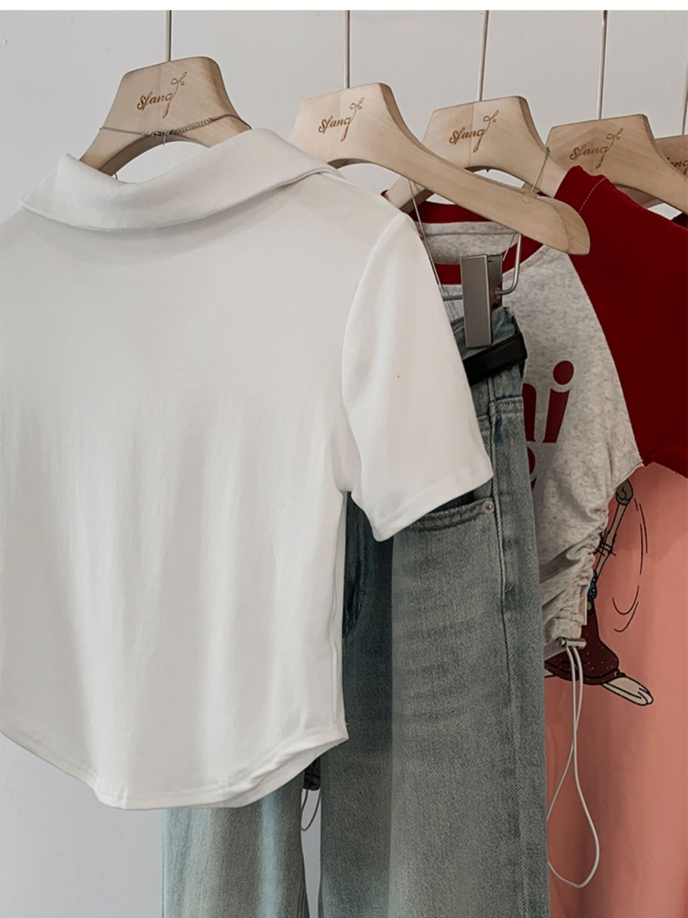 White short sleeve tops summer T-shirt for women
