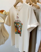 Short sleeve summer tops pure cotton T-shirt for women