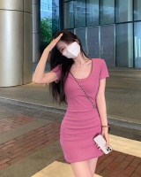 Slim sexy T-back spicegirl pinched waist dress for women