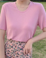 Simple purple summer short sleeve T-shirt for women