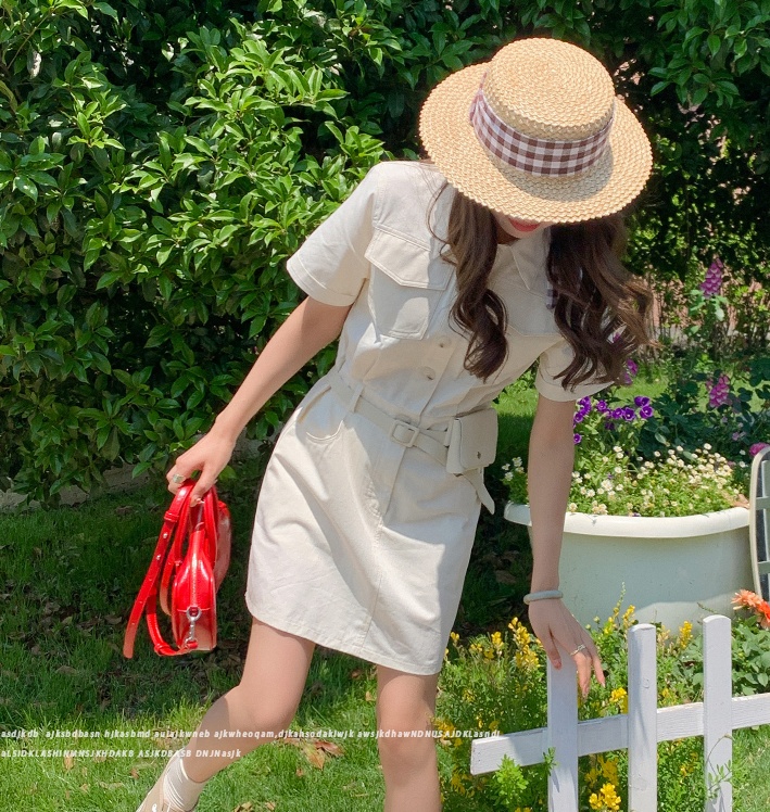 Pinched waist large yard dress summer waist-bag for women