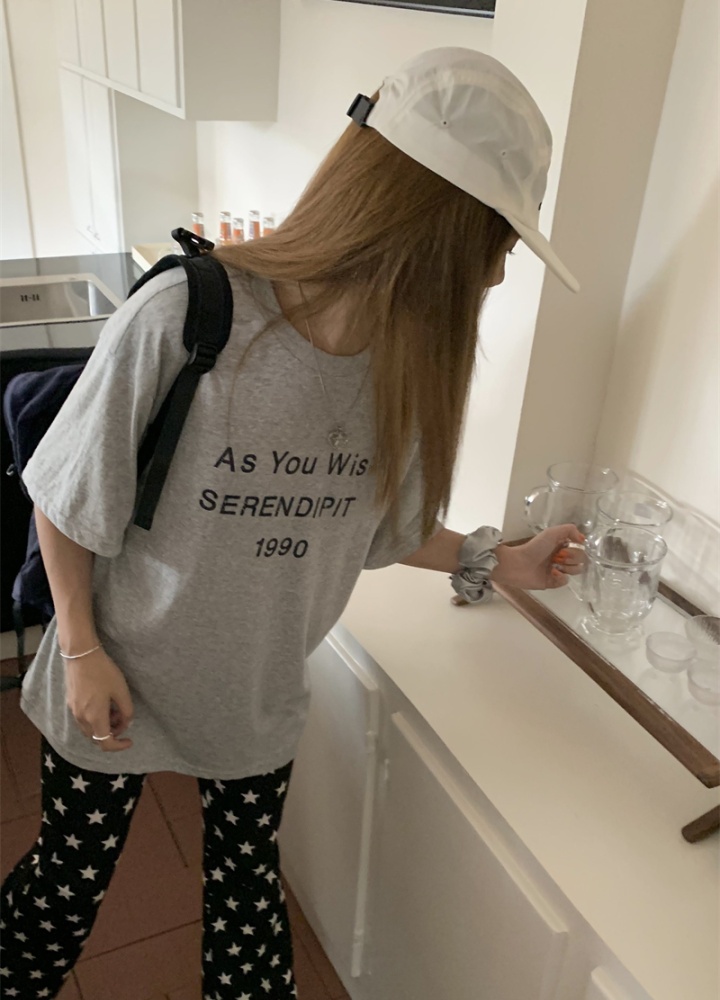 Summer letters tops Casual short sleeve T-shirt