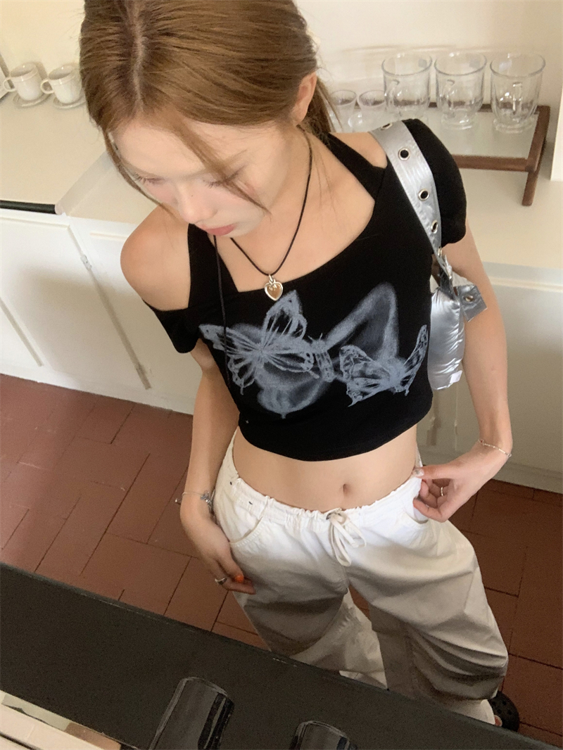 Loose Casual spicegirl cool short strapless T-shirt