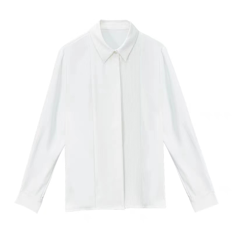 Long sleeve France style shirt white niche tops for women