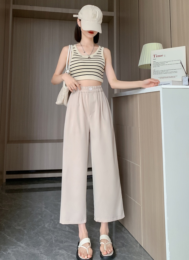 Cotton linen wide leg pants casual pants for women