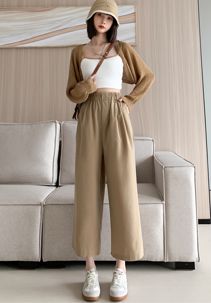 Cotton linen wide leg pants casual pants for women