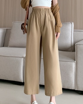 Cotton linen wide leg pants casual pants for women