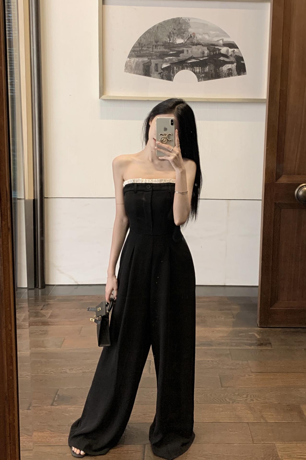 Wear loose wrapped chest summer wide leg jumpsuit