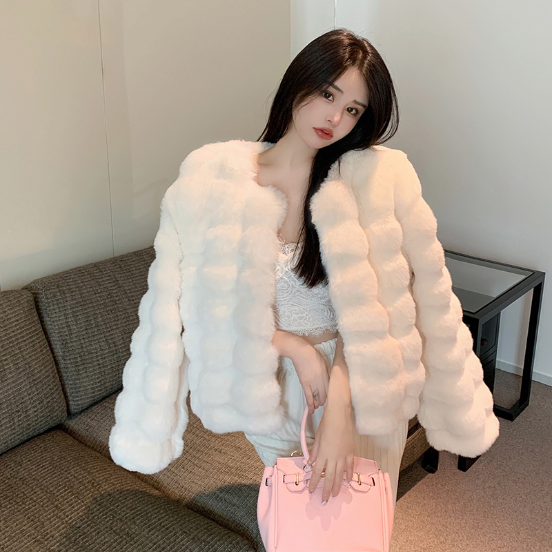 Faux fur coat Korean style overcoat for women