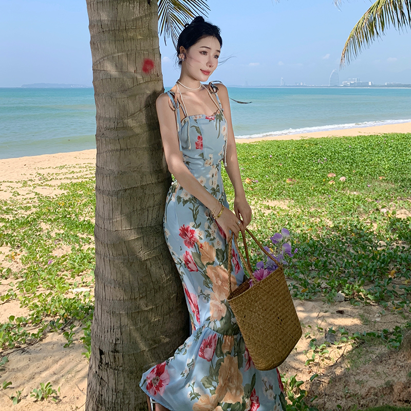 Sling vacation summer seaside dress for women