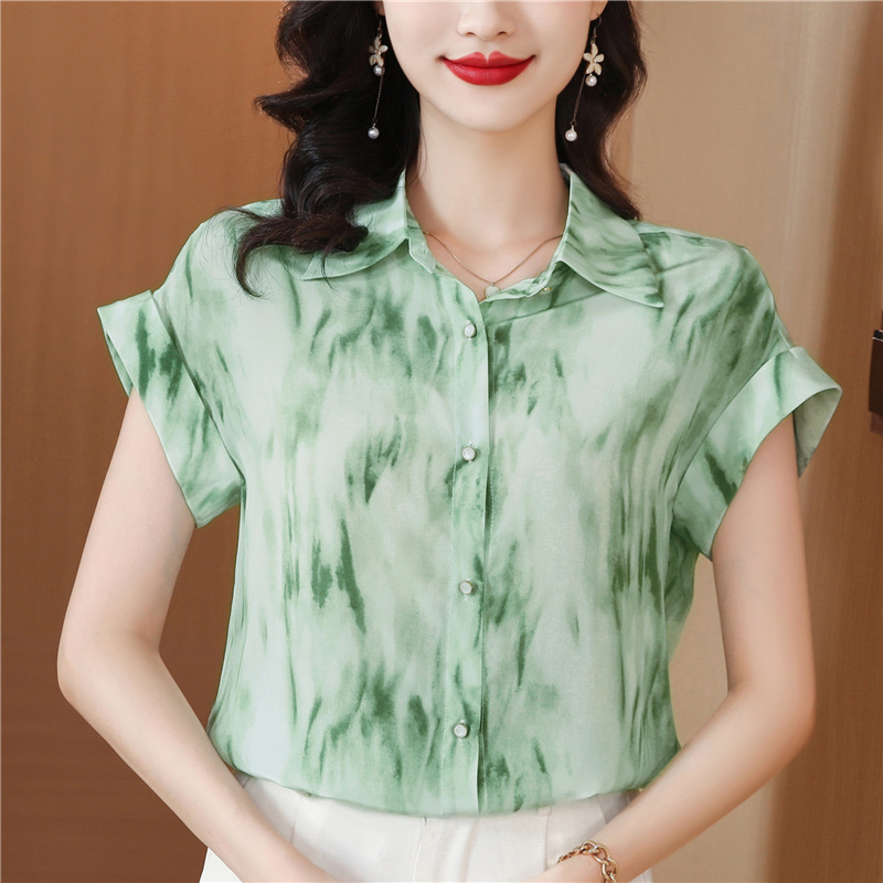 Temperament Western style tops short sleeve shirt for women