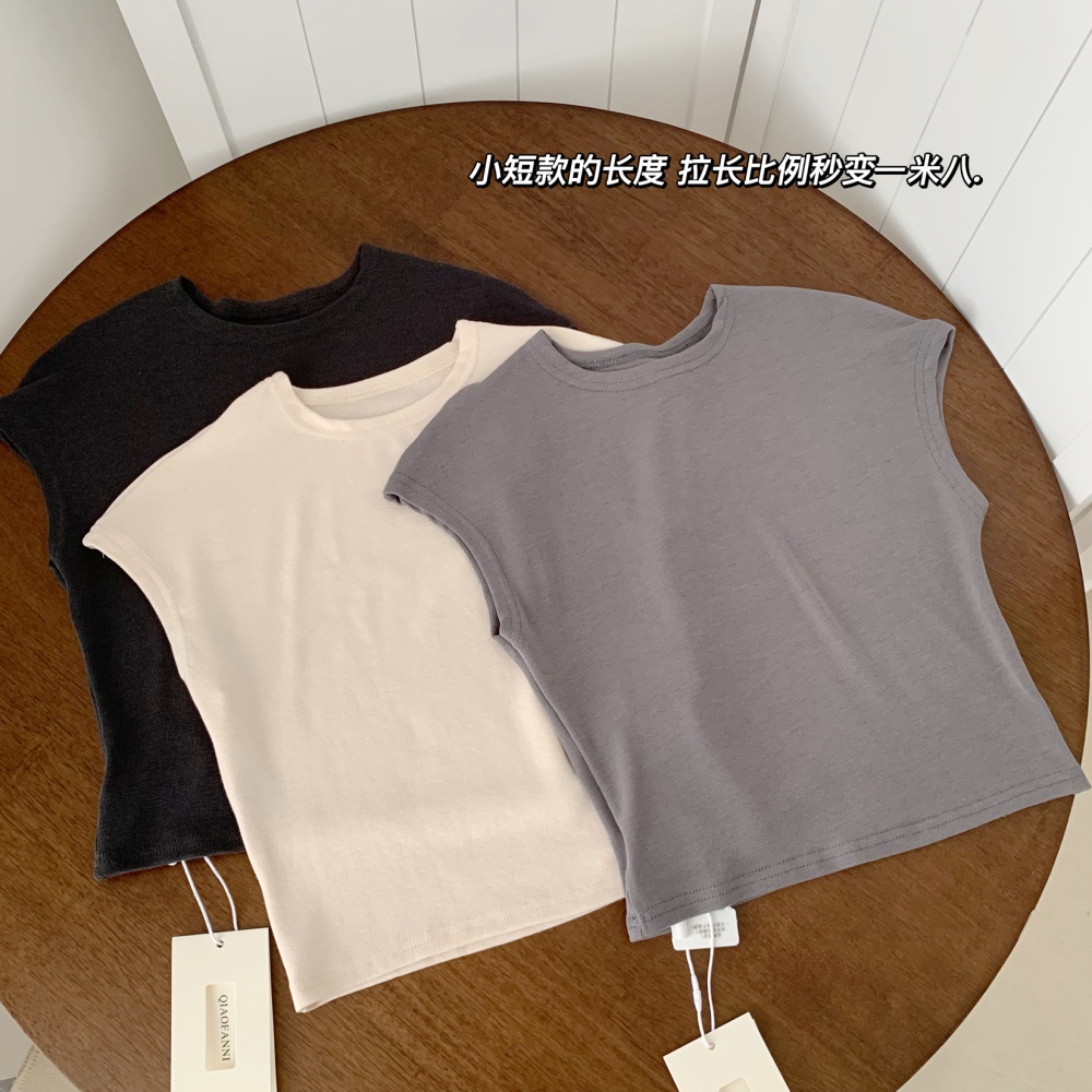 Long slim all-match combed T-shirt