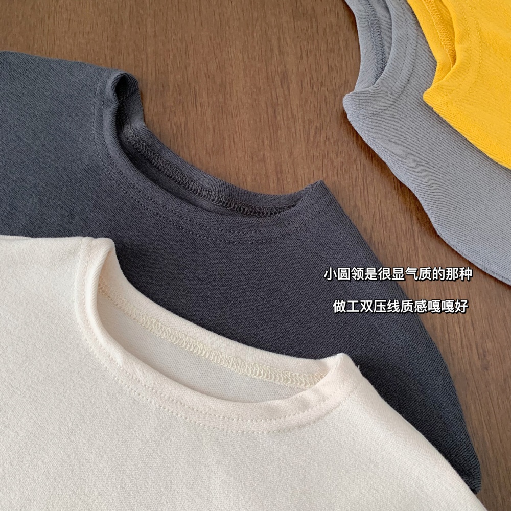 Long slim all-match combed T-shirt