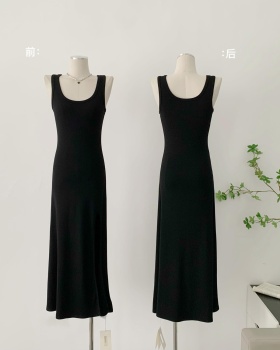 Elasticity long dress temperament sleeveless dress